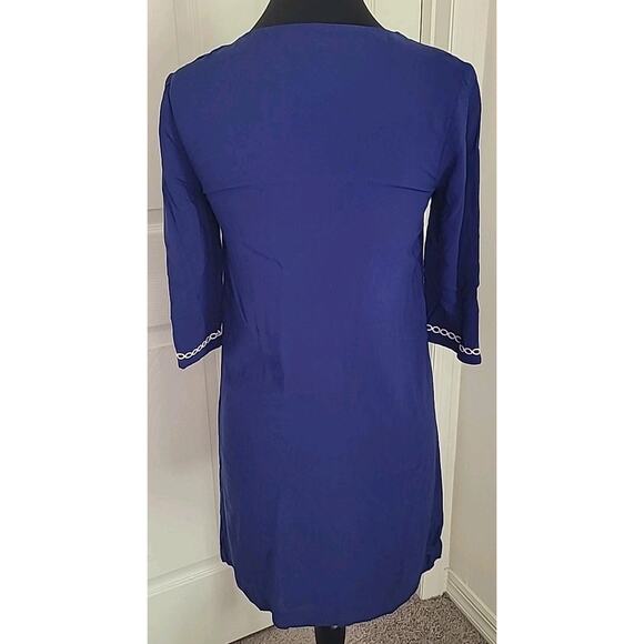 BODEN Blue Embroidered Dress – Women’s 2R – Classic Floral Elegance - Picture 4 of 9